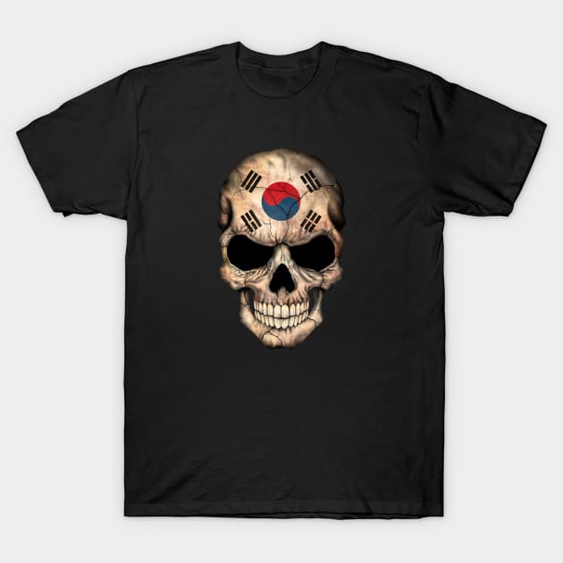 South Korean Flag Skull T-Shirt by jeffbartels